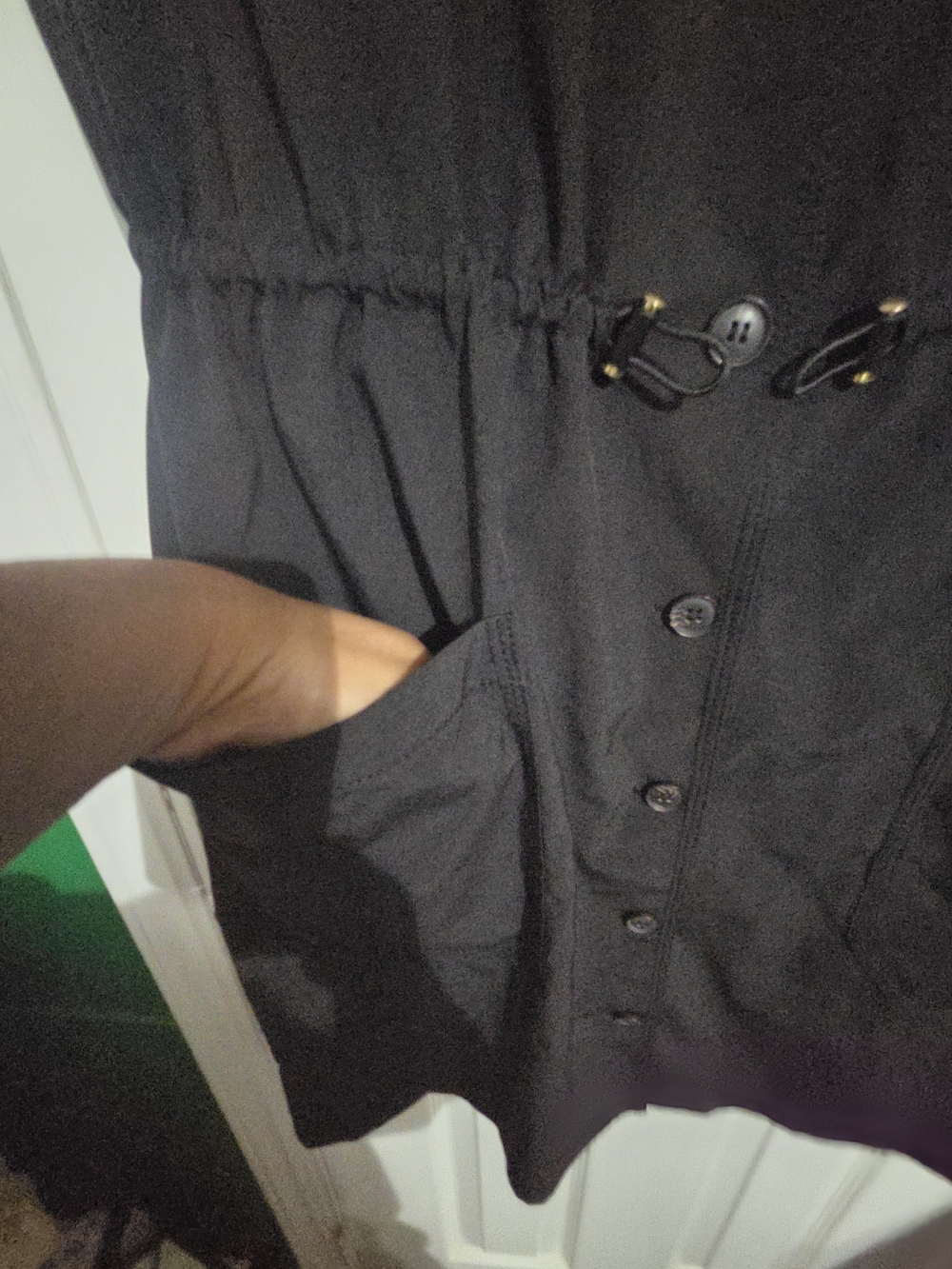 Calvin Klein Black Sleeveless Utiliry Button Up Pockets Shirt Midi Dress, Size 4 - Picture 5 of 9